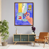 Goldfish And Sculpture - Framed Canvas
