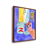 Goldfish And Sculpture - Framed Canvas