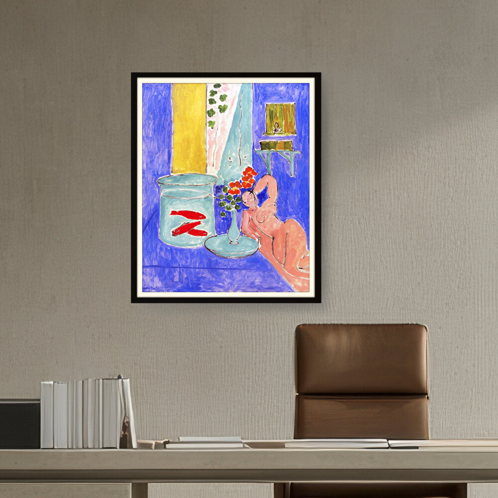 Abstract - Moderen - Goldfish And Sculpture - WALL MOUNT FRAME