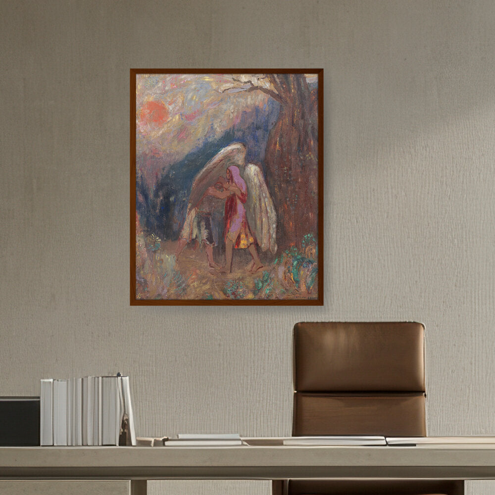 Abstract - Moderen - Jacob And The Angel - Framed Canvas