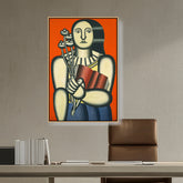 Abstract - Moderen - Woman With A Book - FLOATING FRAME