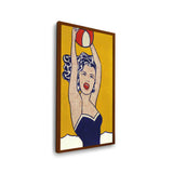 Girl With Ball - Framed Canvas