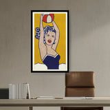 Abstract - Moderen - Girl With Ball - WALL MOUNT FRAME
