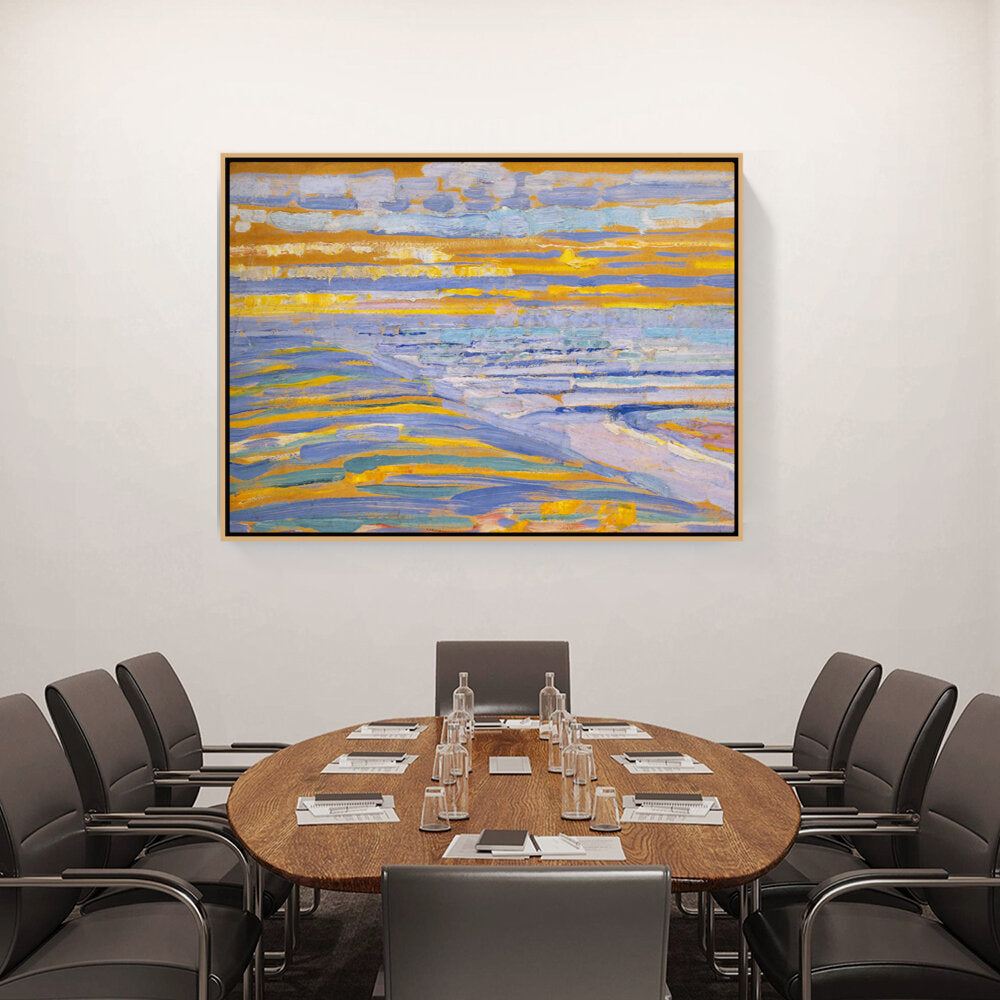 Abstract - Moderen - View From The Dunes With Beach - FLOATING FRAME