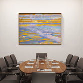 Abstract - Moderen - View From The Dunes With Beach - FLOATING FRAME