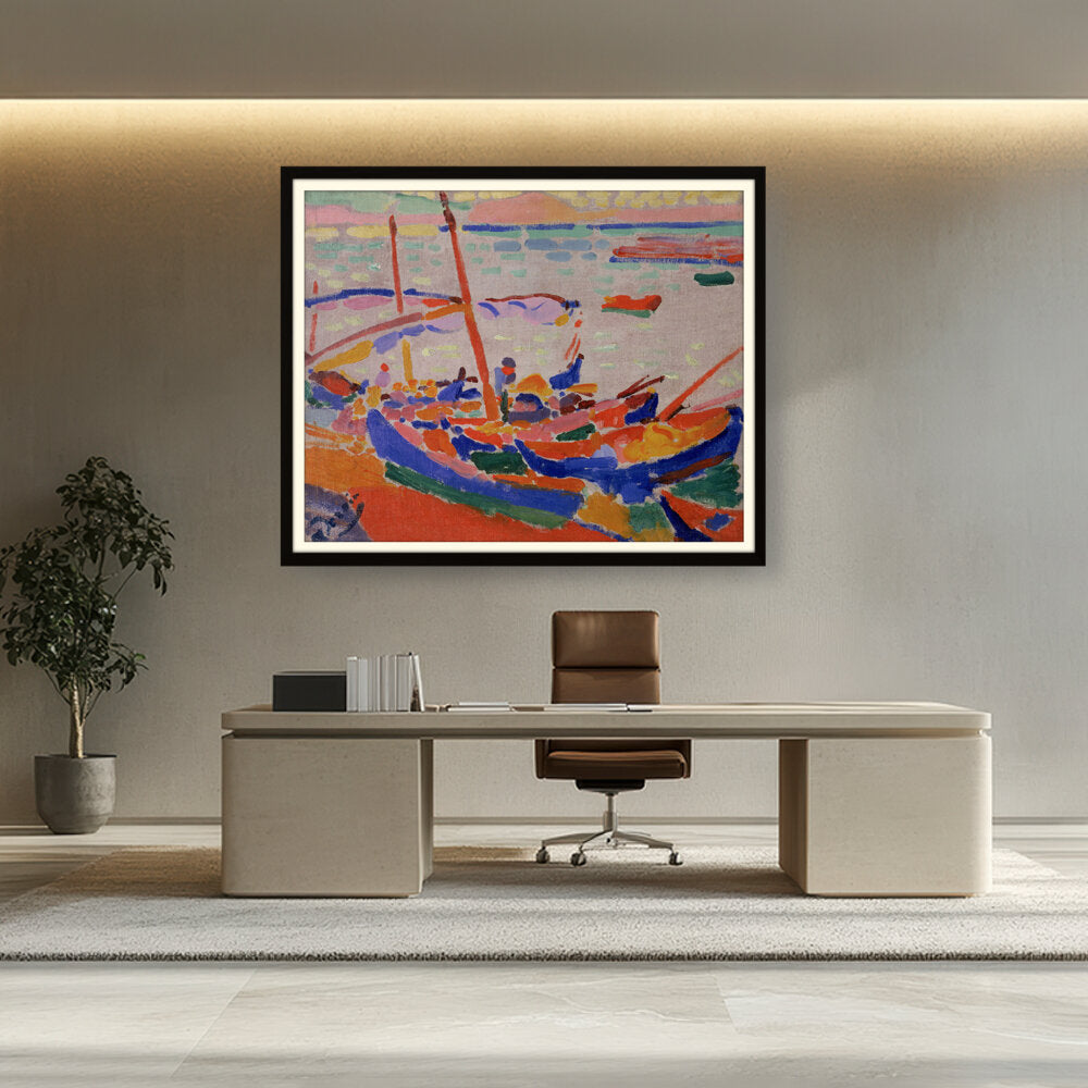 Abstract - Moderen - Fishing Boats, Collioure - WALL MOUNT FRAME