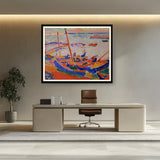 Abstract - Moderen - Fishing Boats, Collioure - WALL MOUNT FRAME