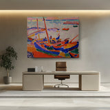 Abstract - Moderen - Fishing Boats, Collioure - Wall Canvas