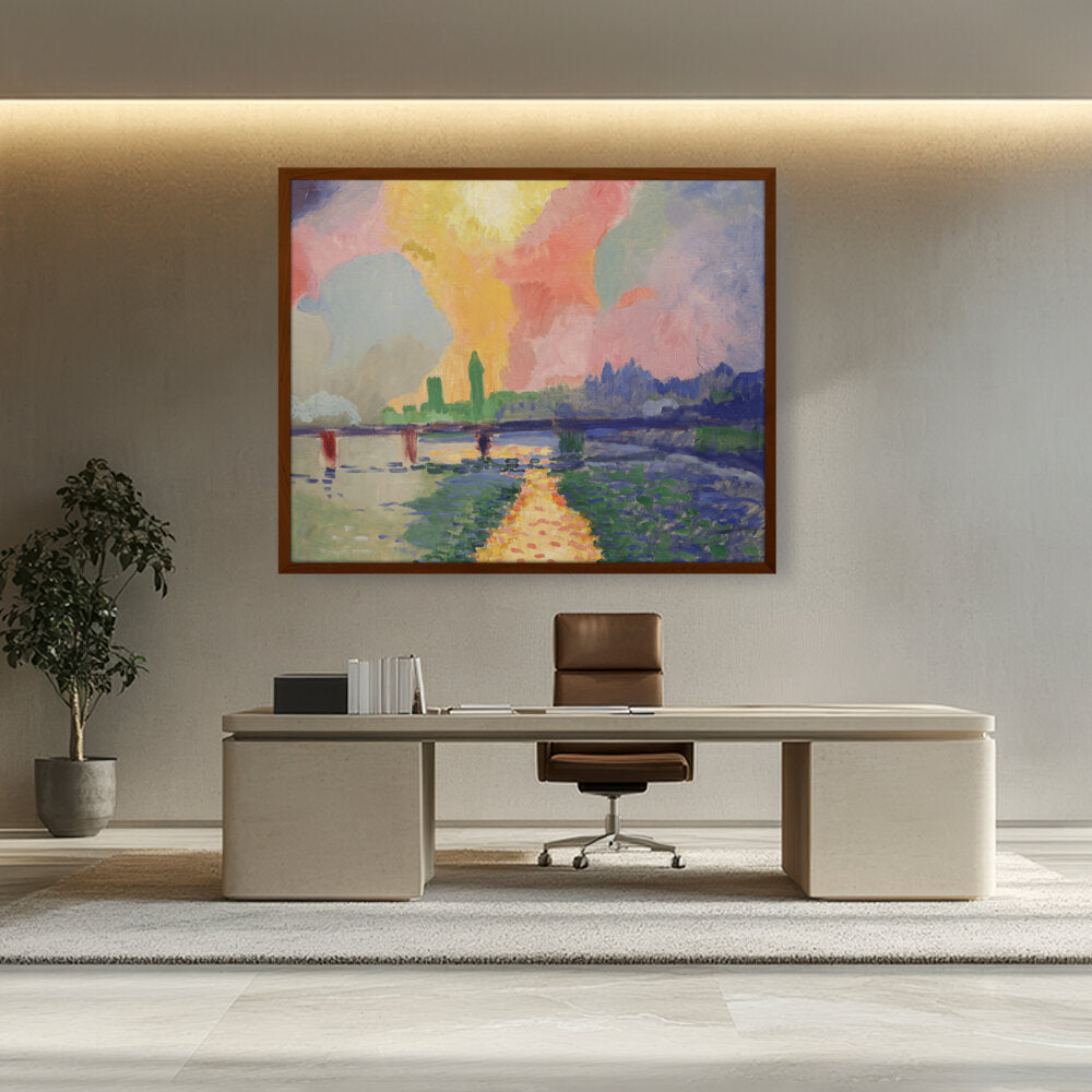 Abstract - Moderen - Charing Cross Bridge, London - Framed Canvas