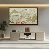 Abstract - Moderen - Battle Of Fishes - Framed Canvas