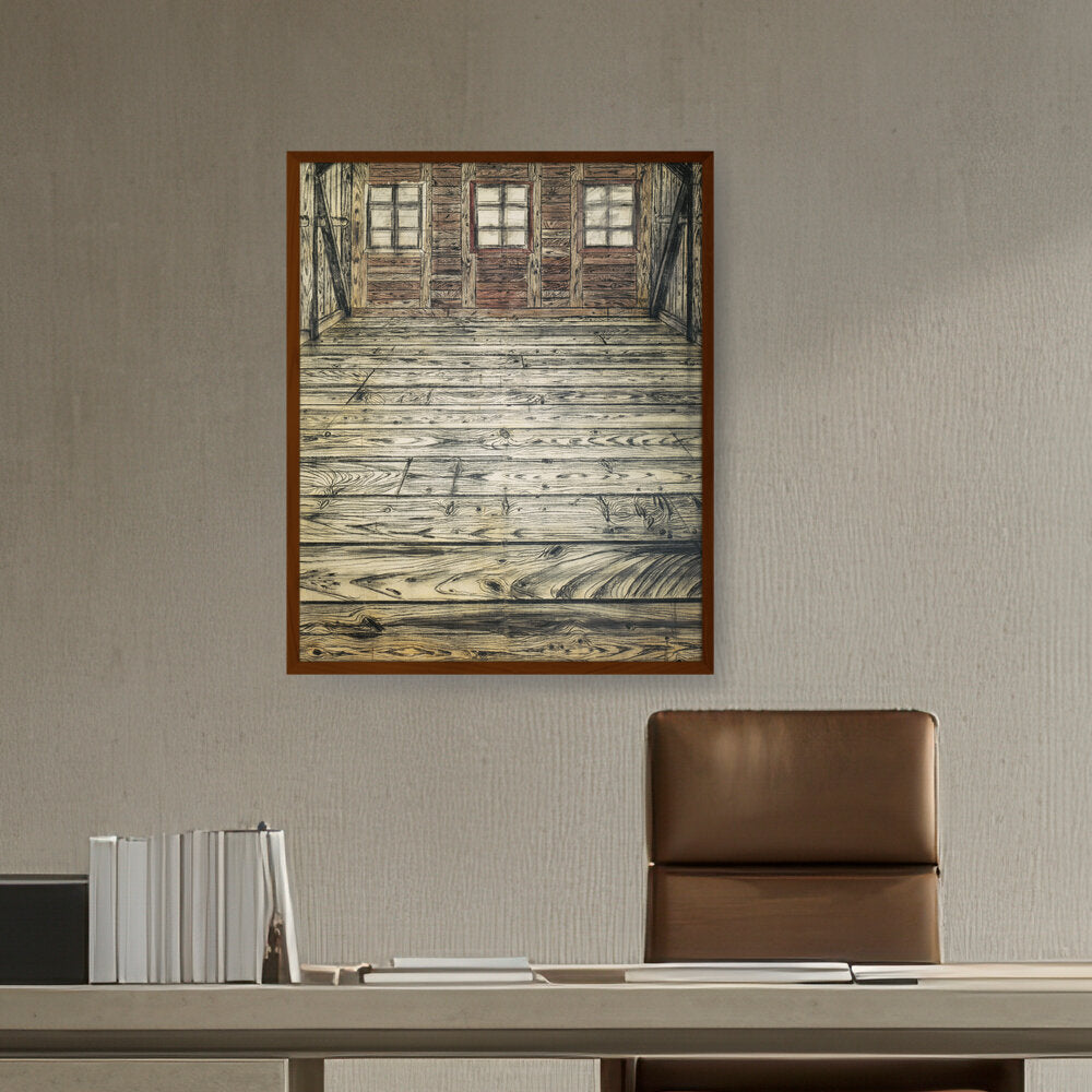 Abstract - Moderen - Wooden Room - Framed Canvas