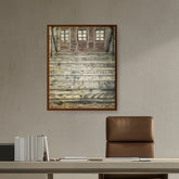 Abstract - Moderen - Wooden Room - Framed Canvas