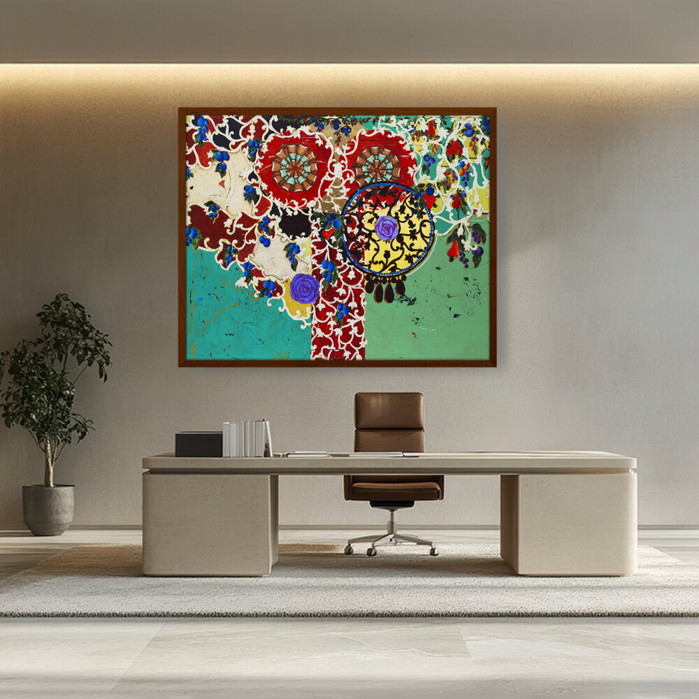 Abstract - Moderen - Succulent Eggplants - Framed Canvas