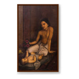 Baby And Princess - Framed Canvas