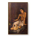 Baby And Princess - Floating Framed Canvas