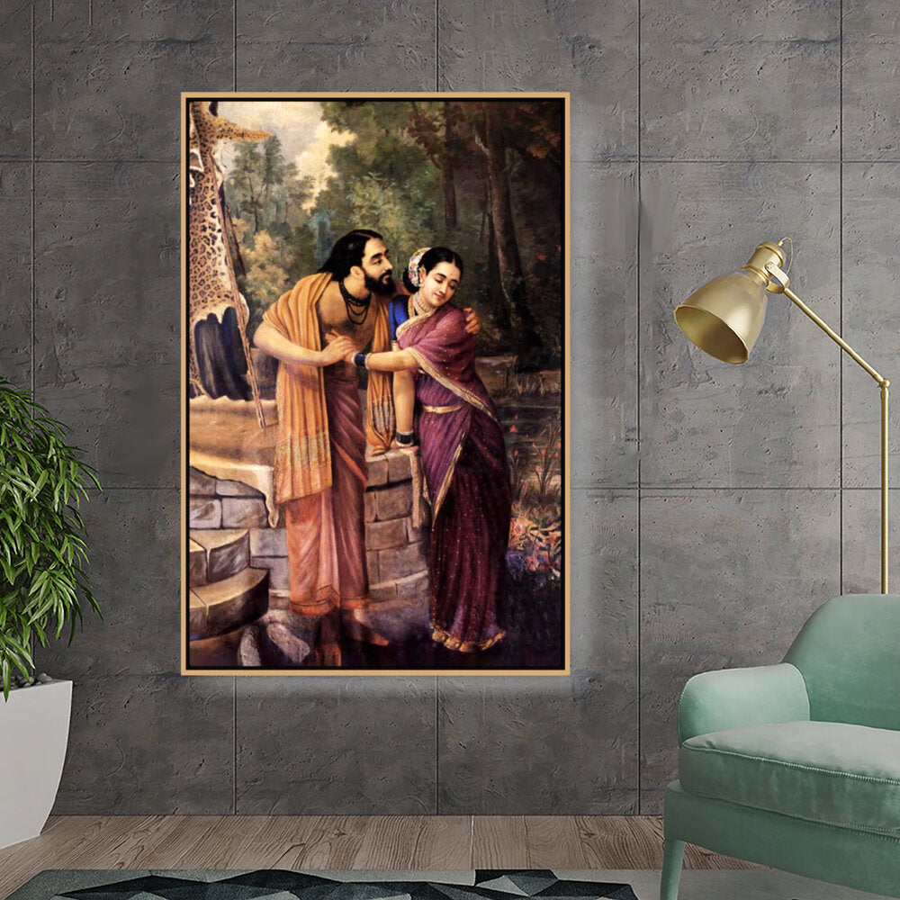 Kiran - Valipa - Arjuna Subhadra - Floating Framed Canvas