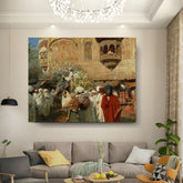 Kiran - Valipa - Colorful Marketplace Scene - Wall Canvas