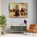 Village Market Scene - Wall Canvas