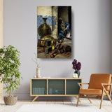 Resting Musician In A Courtyard - Wall Canvas