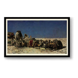 Camel Caravan Resting - Framed Wall Art