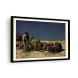 Camel Caravan Resting - Framed Wall Art