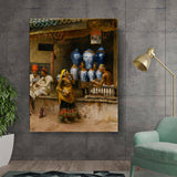 Kiran - Valipa - Market Scene - Wall Canvas