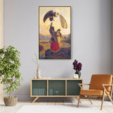 The Battle Of The Birds - Floating Framed Canvas