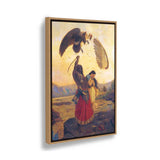 The Battle Of The Birds - Floating Framed Canvas