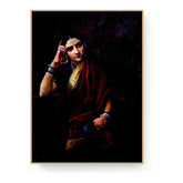 Pensive Beauty - Floating Framed Canvas