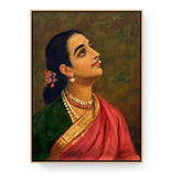 Elegant Woman In Traditional Attire - Floating Framed Canvas