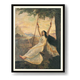 Woman On A Swing - Framed Wall Art