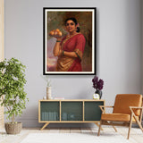 Woman With Fruits - Framed Wall Art