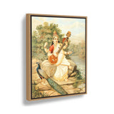 Goddess With Veena - Floating Framed Canvas