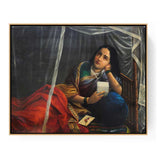 Contemplative Woman In Traditional Attire - Floating Framed Canvas