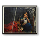 Contemplative Woman In Traditional Attire - Framed Wall Art