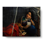Contemplative Woman In Traditional Attire - Wall Canvas