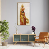 Woman With Water Pots - Floating Framed Canvas