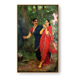 Two Women In Traditional Attire - Floating Framed Canvas