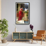 Woman With Swan - Framed Wall Art