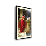 Woman With Swan - Framed Wall Art