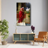 Woman With Swan - Wall Canvas