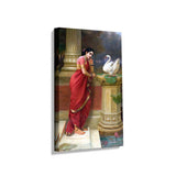 Woman With Swan - Wall Canvas