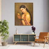 Woman Holding A Fruit1 - Floating Framed Canvas