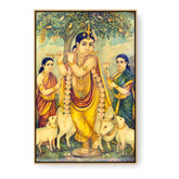 Divine Flute Player - Floating Framed Canvas