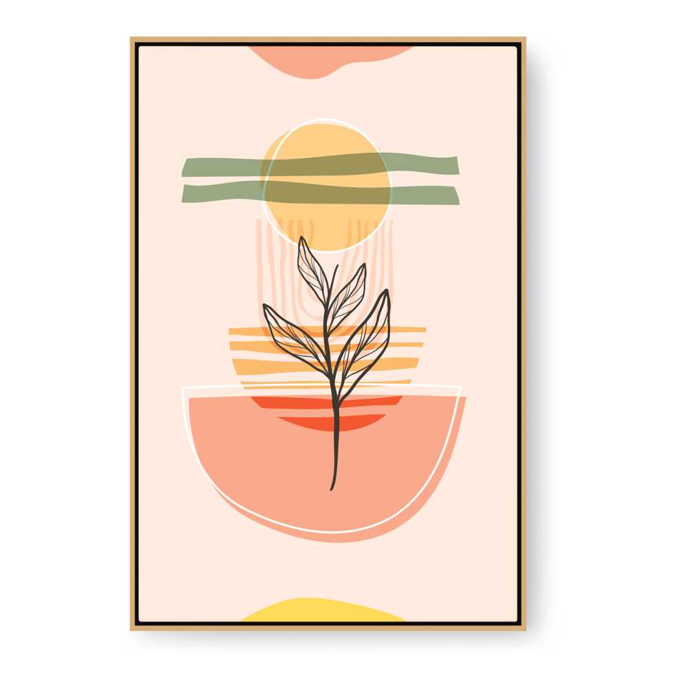 Kiran - Valipa - Serene Plant Form - Floating Framed Canvas