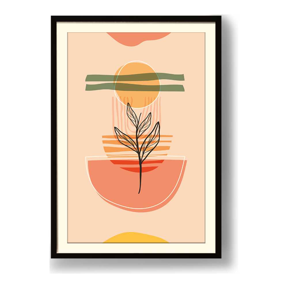 Kiran - Valipa - Serene Plant Form - Framed Wall Art