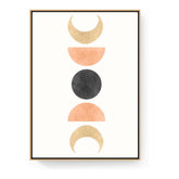 Phases Of The Moon Phases - Floating Framed Canvas