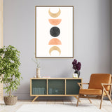 Phases Of The Moon Phases - Floating Framed Canvas