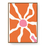 Organic Shapes In Warm Colors - Floating Framed Canvas