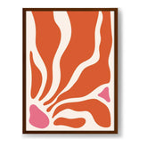 Fluid Shapes In Warm Tones - Framed Canvas